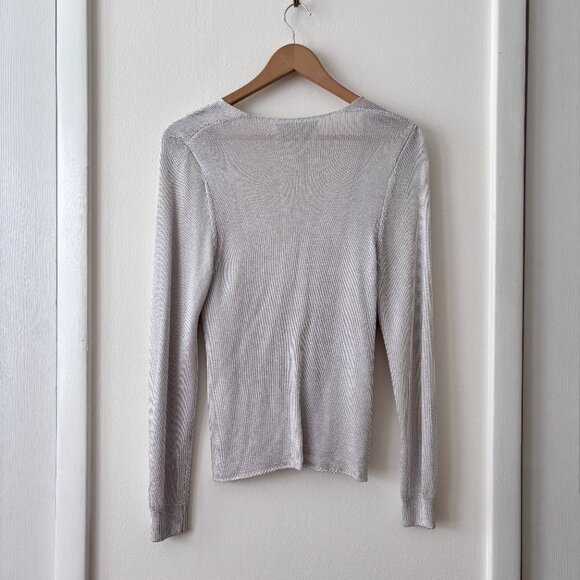 Michelle Mason Metallic Cross Wrap Sweater - Picture 7 of 8